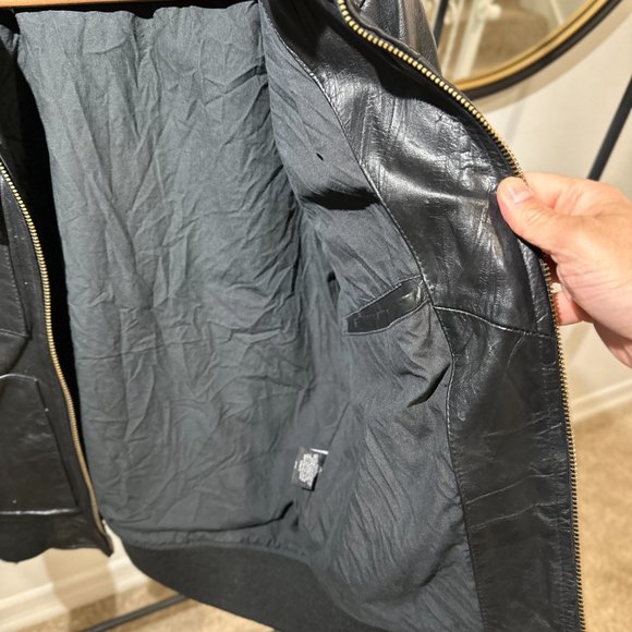 Zanerobe Black Leather Jacket CA54155 - Picture 6 of 9